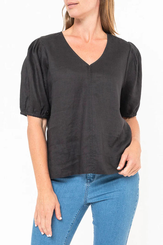 Blouson Sleeve V Neck Top