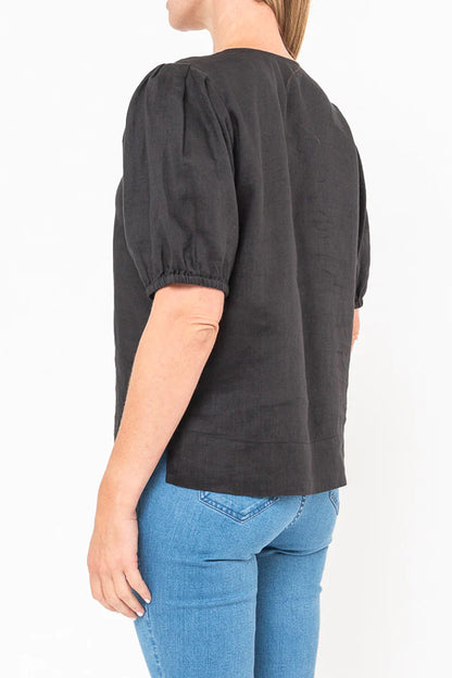 Blouson Sleeve V Neck Top