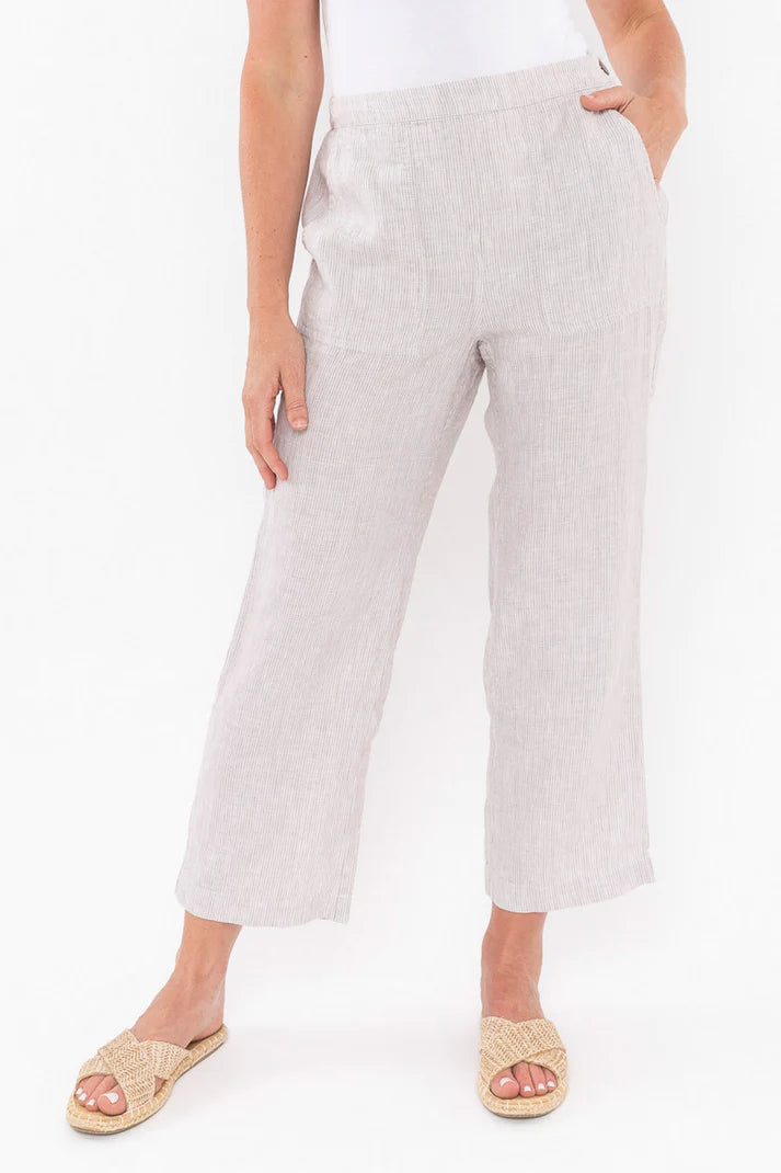 Side Button Stripe Pant