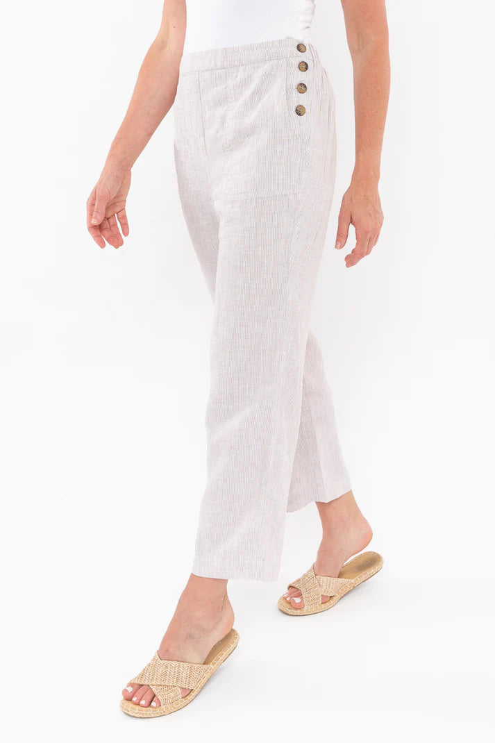 Side Button Stripe Pant