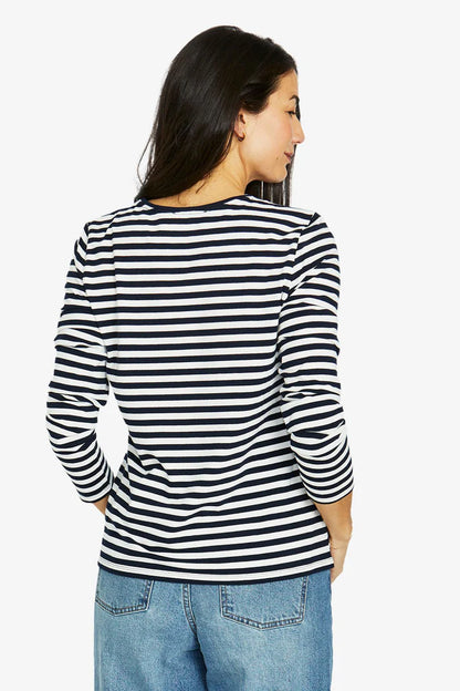 Stripe Crew Long Slv Tee