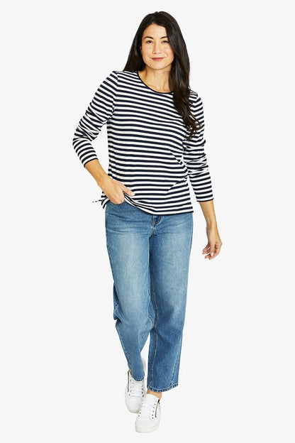 Stripe Crew Long Slv Tee