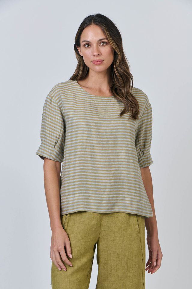 Linen Stripe Top