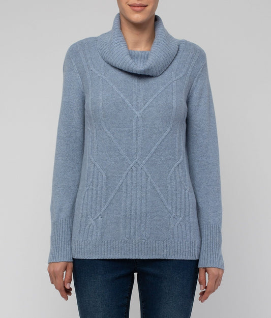 Cowl Neck Pattern Pullover