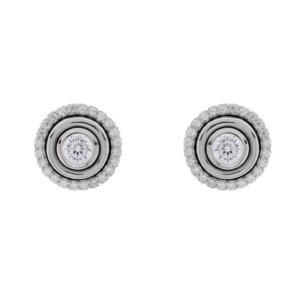 Rhodium Stud Earring