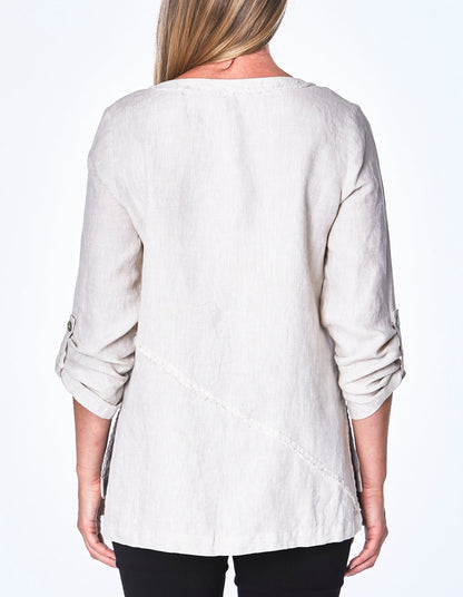 V Nk Linen Top