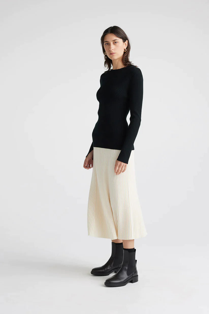 Heveへイヴ suzuran cuff rib knit ブラック Split Cuff Rib Knit by Tooralie – Sydney Street