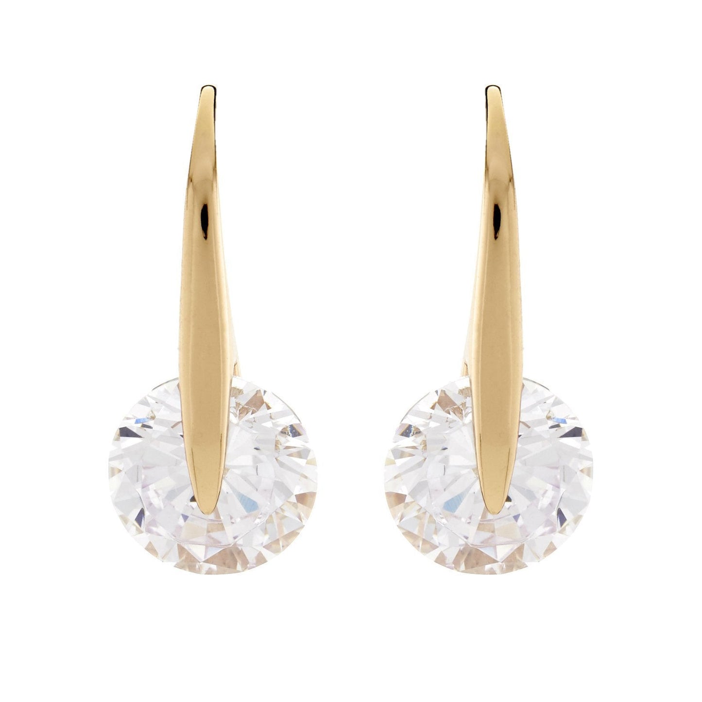 Floating Stone Earrings - Rose
