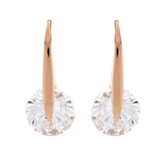 Floating Stone Earrings - Rose