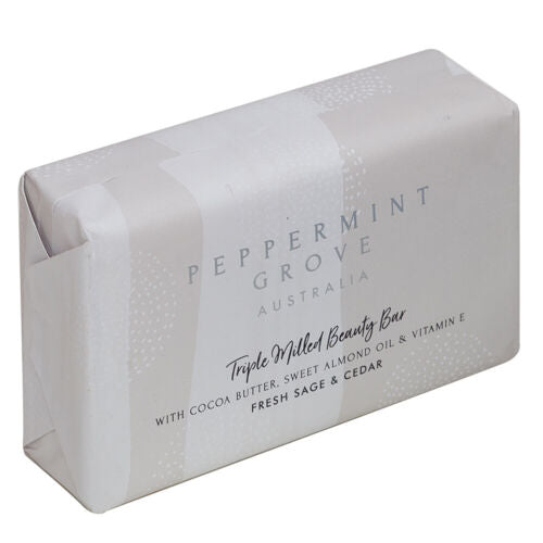 Peppermint Grove Australia Triple Milled Beauty Bar Fresh Sage & Cream