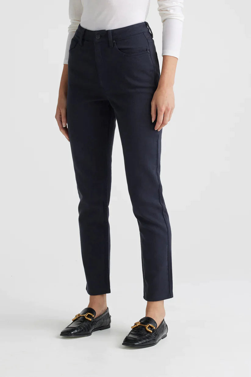 Toorallie High Rise Slim Leg Wool Denim Jean