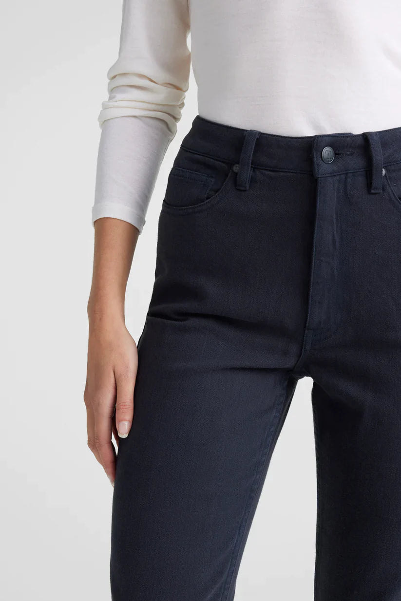 Toorallie High Rise Slim Leg Wool Denim Jean